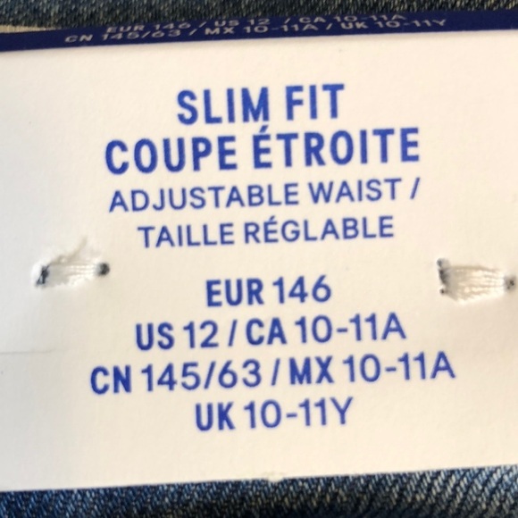 COPY - H&M GIRL SLIM FIT ADJUSTABLE WAIST DISTRESSED BLUE WASHED SIZE 12 - Picture 6 of 11